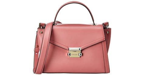 michael kors whitney md leather satchel rose|Whitney Medium Leather Satchel .